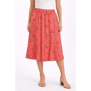 GAP | Coral Boho Floral Midi Skirt A-Line Spring Skirt NWT | Size 6